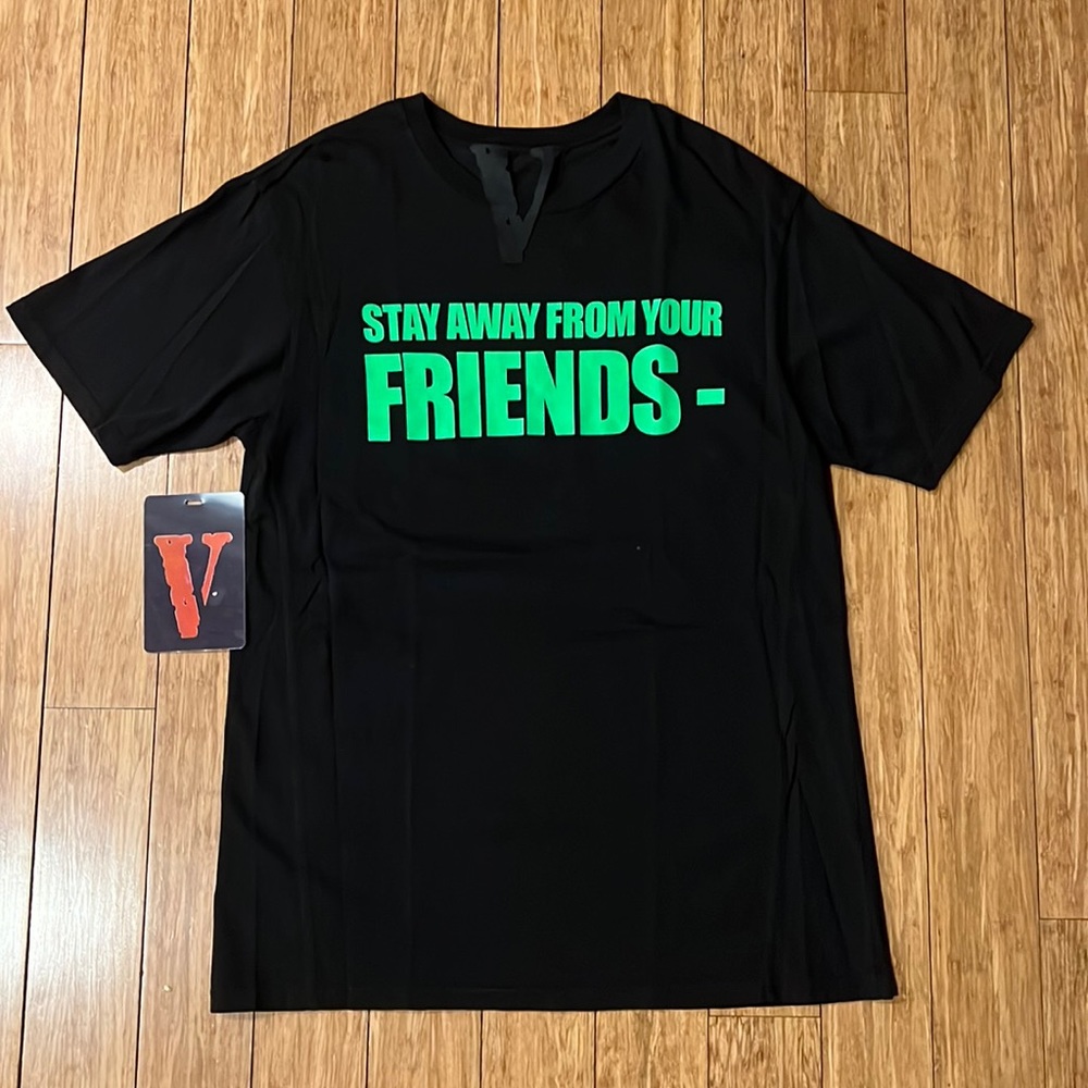 Vlone Stay Away From Your Friends T-Shirts - Black